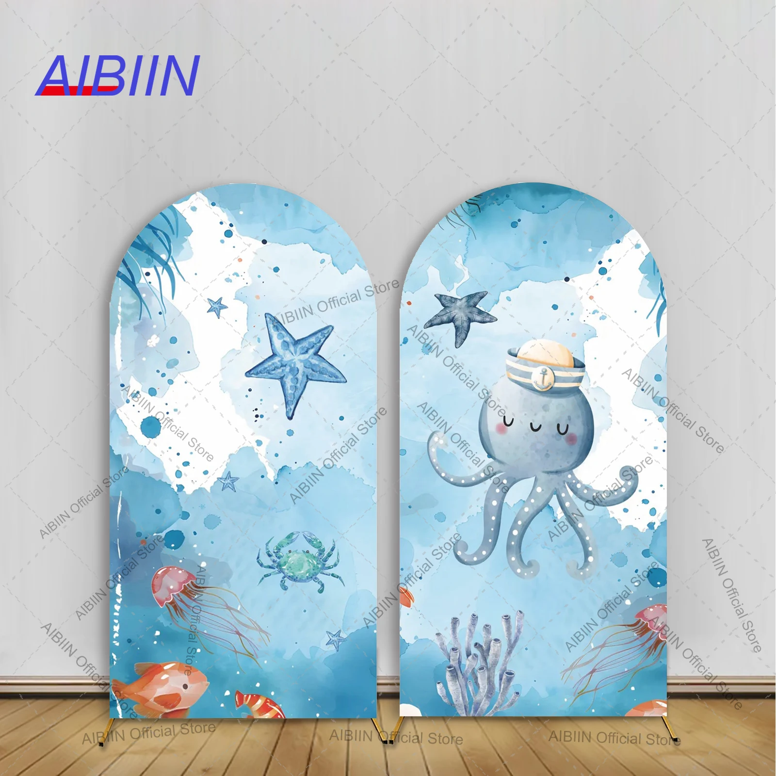 

Океанские животные, арка на день рождения, фон, чехол, морские животные, морская звезда, осьминог, морская трава, коралловый мальчик, детский душ, вечерние Декор, фон