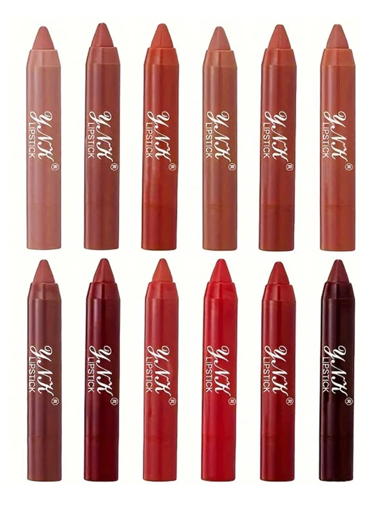 1Pc 12 Kleuren Fluweel Matte Lippenstift Potlood Waterdicht Langdurig Sexy Rode Lipstick Non-Stick Cup Make-Up Lip Tint Pen Cosmetisch