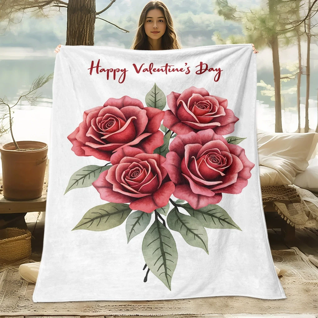 

Top pick1pc Pink Paw Print Flannel Blanket All-Season Warm Valentine's Day Gift Couch Bed Bedding Accessory