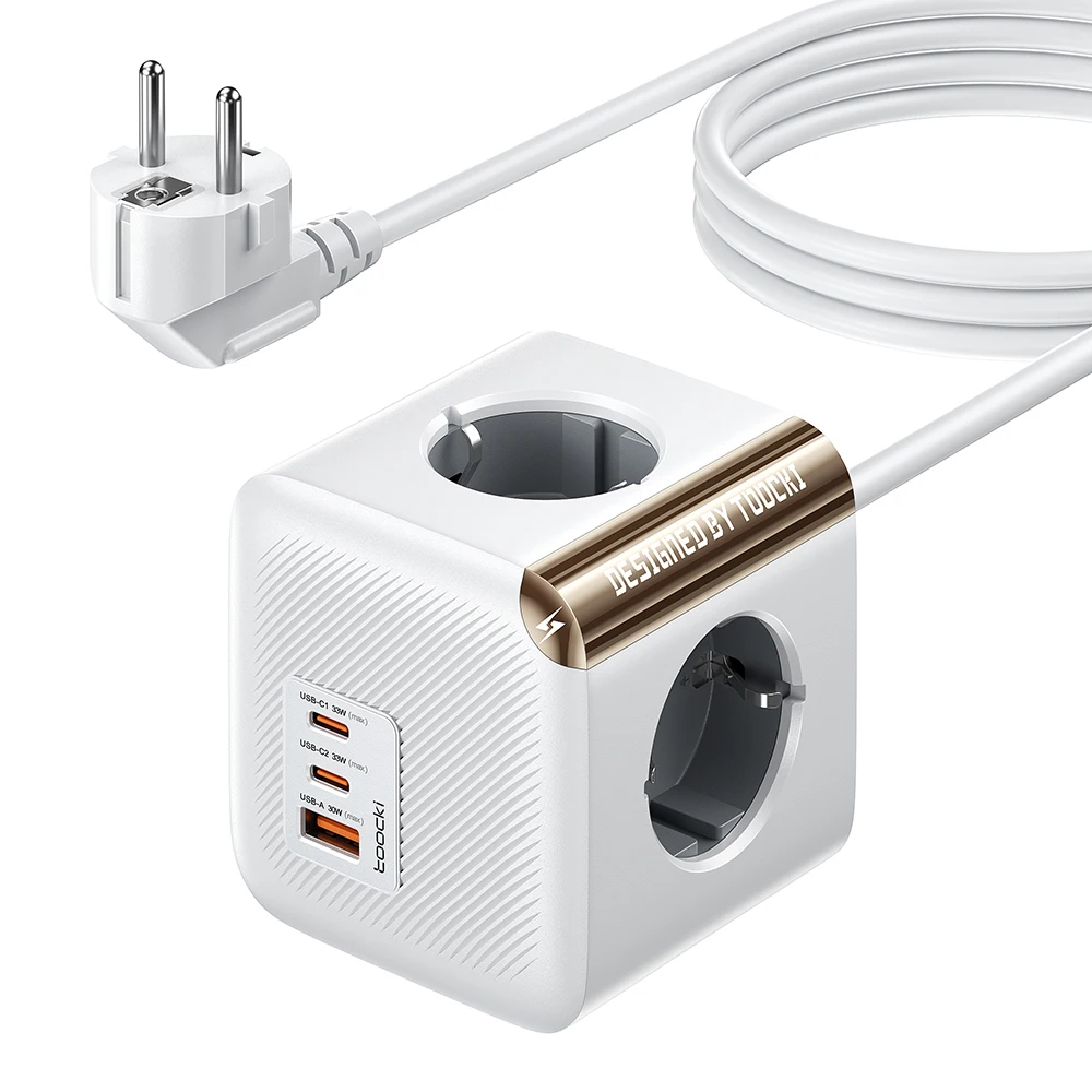 Toocki 툭키 C28 GaN 4000W 멀티탭  USB A 듀얼 C타입 PD 포트 33W 휴대폰 어댑터 초고속 접지형 멀티 어댑터 - 썸네일 2