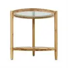 2-х ярусный круглый журнальный столик 54*54*50 см деревянный стол для гостиной комнатный торцевой столик отдельно стоящий