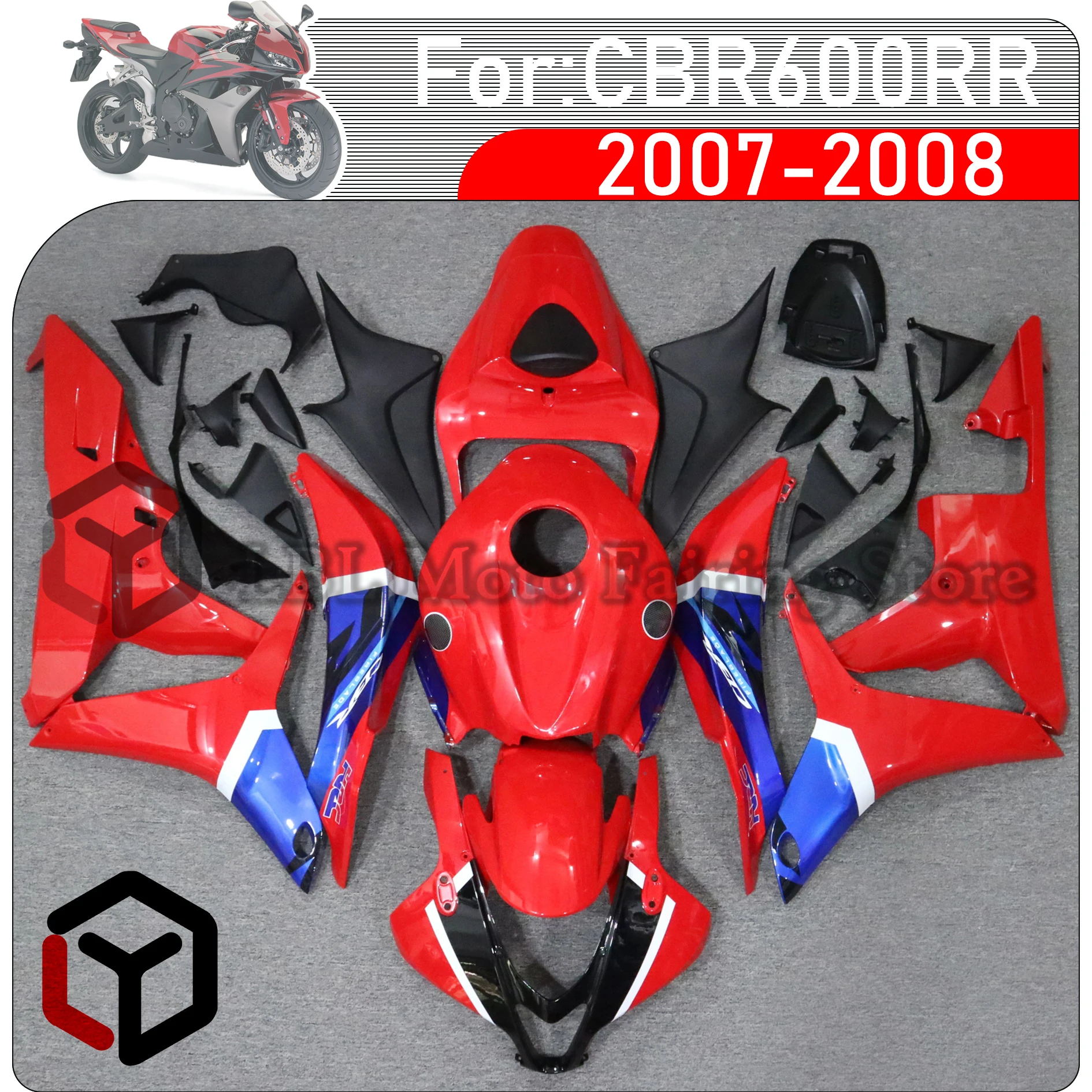 Abs射出成形ペイント,スプレーカバー,ボディワーク,フェアリング,ホンダcbr600rr,cbr 600rr,cbr600 rr,f5,2007, 2008