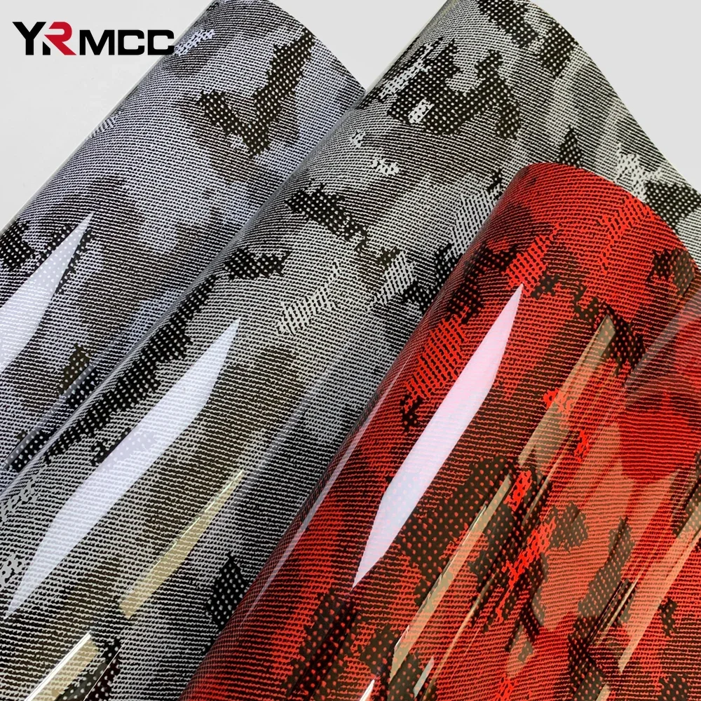 Koolstofvezel Vinyl Wrap PET Autostickers Python Camouflage Vinyl Wrap Film Carrosseriestickers Zelfklevend vinyl voor auto-accessoires