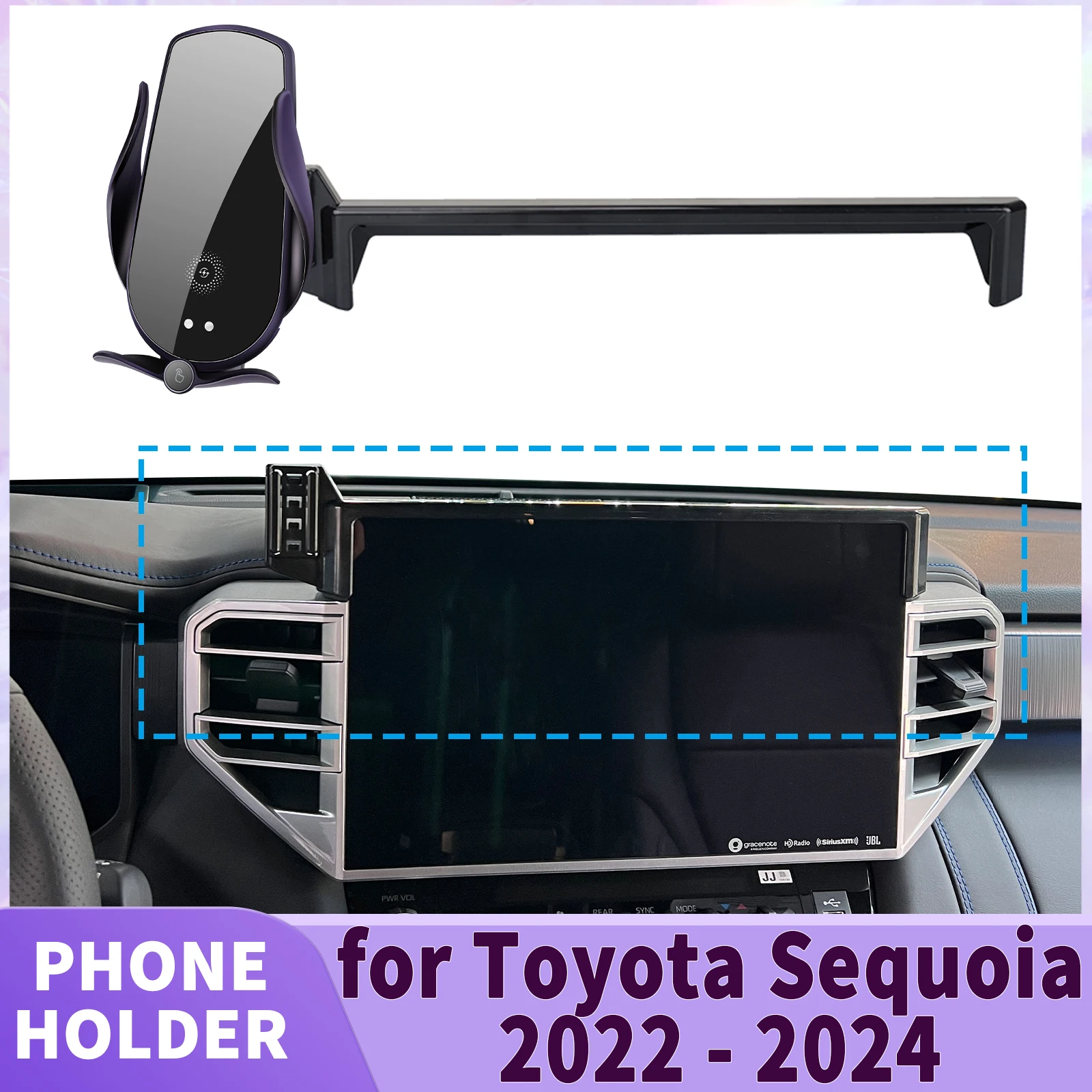 

fit for Toyota Sequoia 2022 2023 2024 Screen Base Phone Holder Mount ​​ Secure Clip Car​​ accessoires