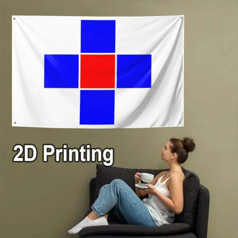 1pc Attard Flag - Maltese Flag with Four Corner Eyes, Thick Fabric Indoor/Outdoor Decoration, Heavy-Duty Eye Reinforcement, No E