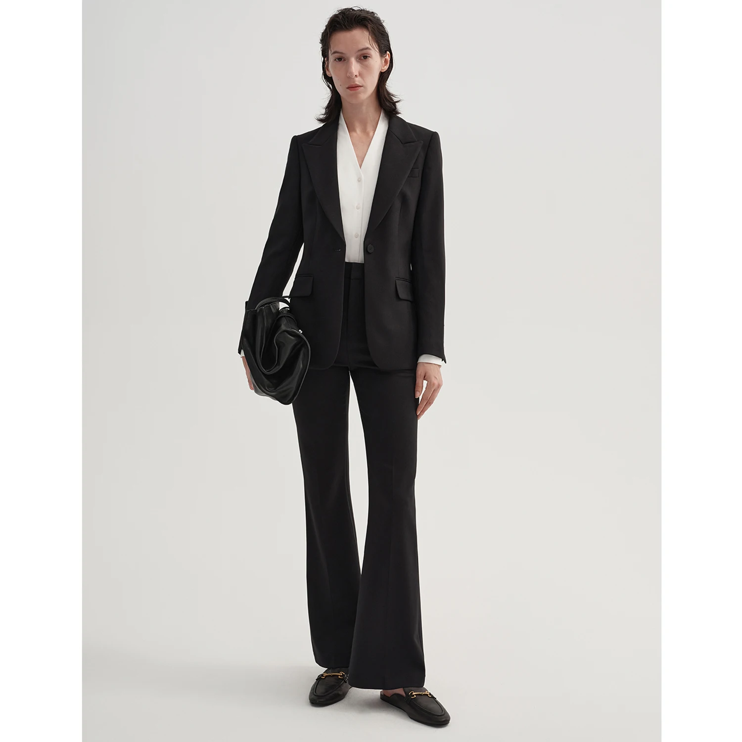 

Allingentle Peak Lapel Blazer Women's 2 Piece Set Slim Fit Fashion Women Pantsuit Set for Business Office Outfits Customize