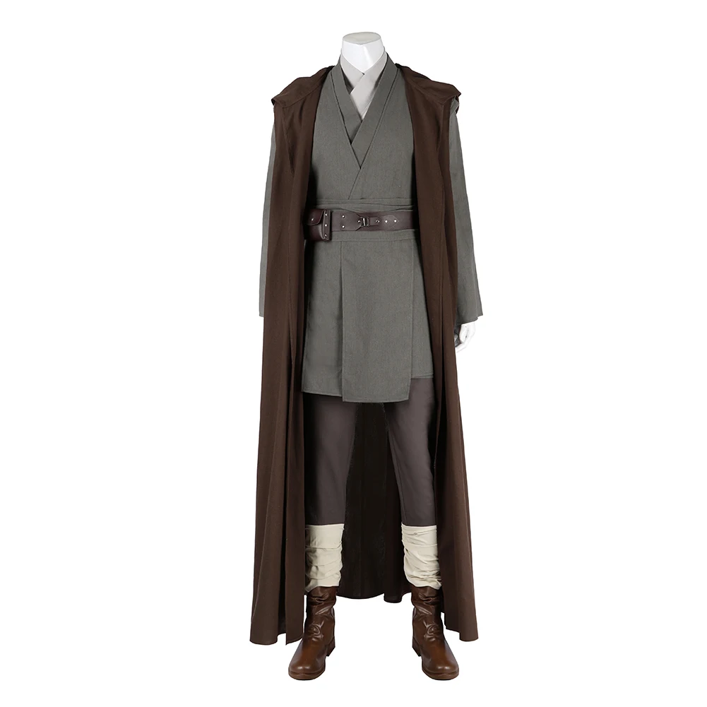 Fantasia Jedi Knight Obi-Wan Kenobi Cosplay Costume Cloak Full Set Disguise Clothing Halloween Carnvial Suit