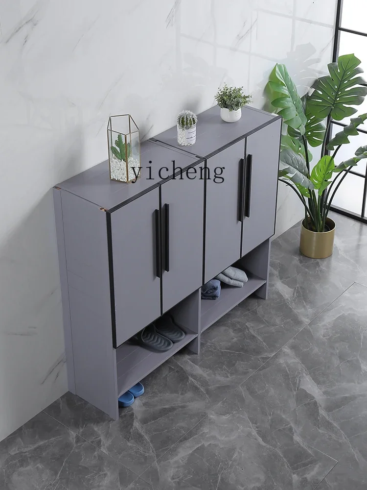 ZK Aluminum Alloy Shoe Cabinet Wall Outdoor Household Door Outdoor Waterproof and Sun Protection Storage Storage Shoe Cabinet