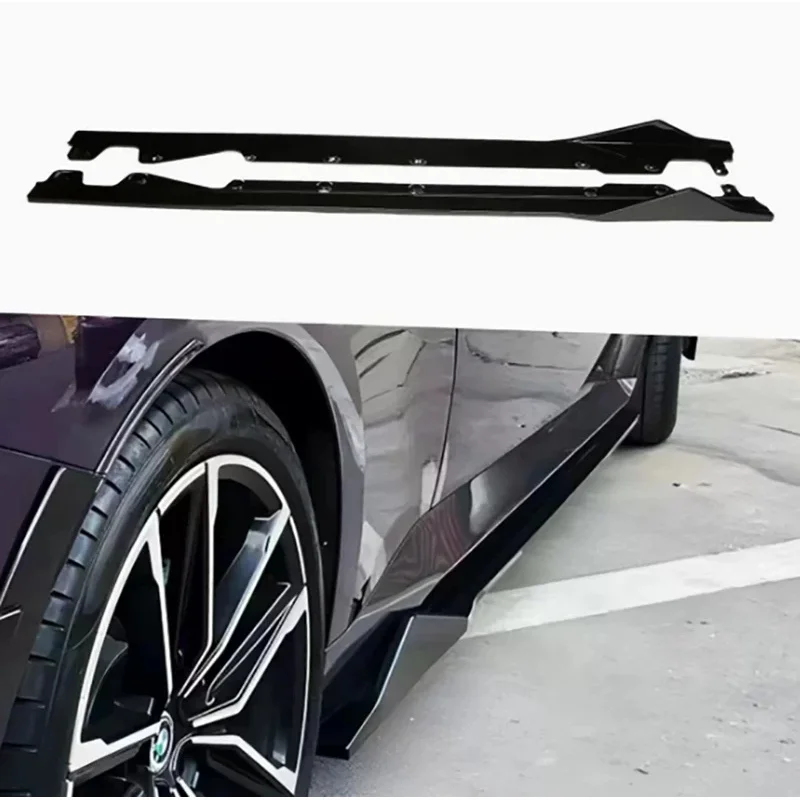 For BMW 2 Series G42 M240 220 Bright Black Side Skirt Side bumper Splitters Glossy Black Side skirts Cupwings Apron Side panel
