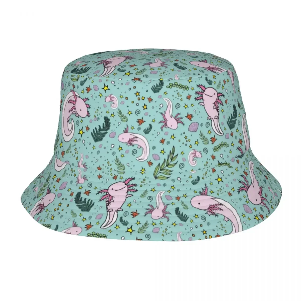 

Axolotl Animal Bucket Hat for Girl Summer Cute Salamander Field Hat Street Foldable for Outdoor Sports Fishing Fisherman Hats