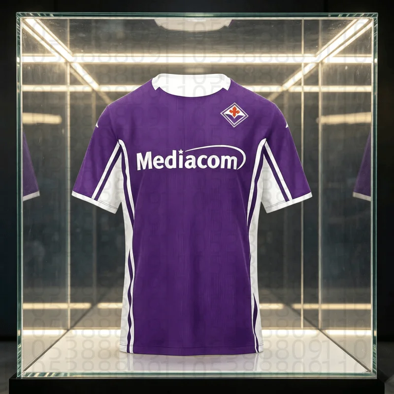 Camisa de Futebol AC Florence 2026 Nova (Casa e Fora) Confortável, Leve, de Secagem Rápida e Respirável de Manga Curta - Para Pais e Filhos