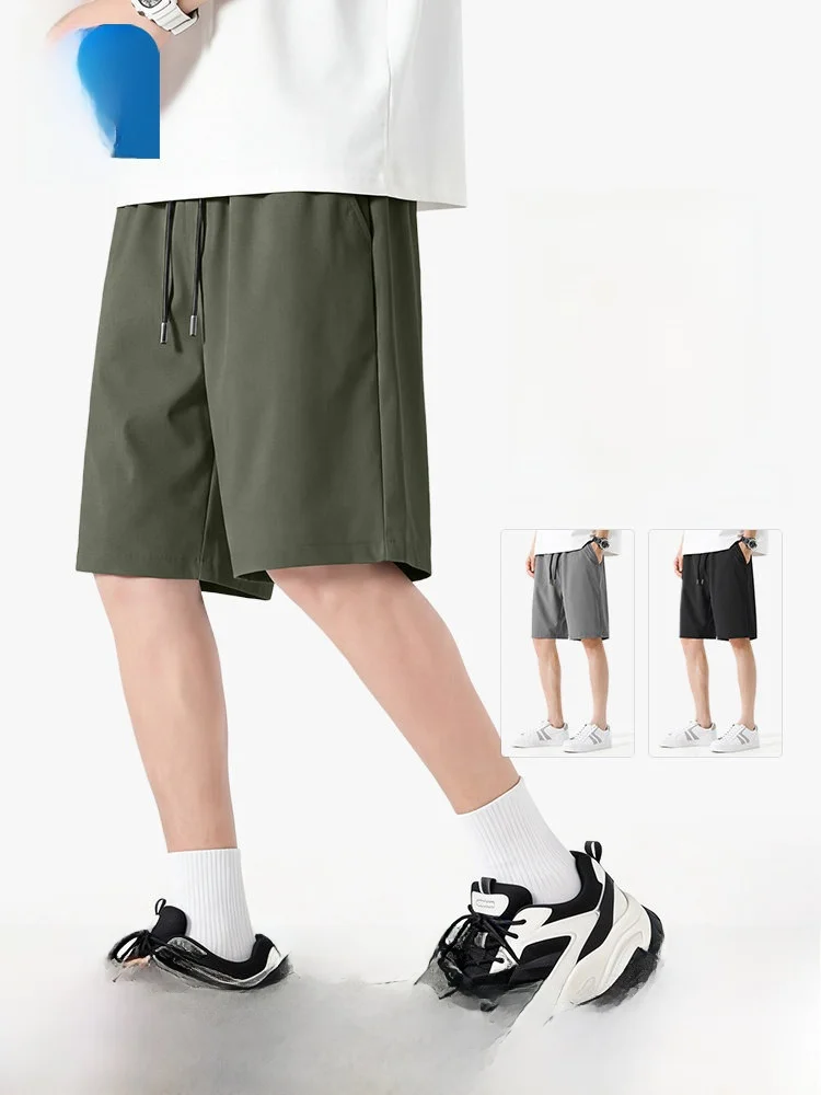 

Мужские летние спортивные брюки Jeanswest из ледяного шелка, быстросохнущие, свободные, дышащие, прямого кроя, средней длины, повседневные джинсы