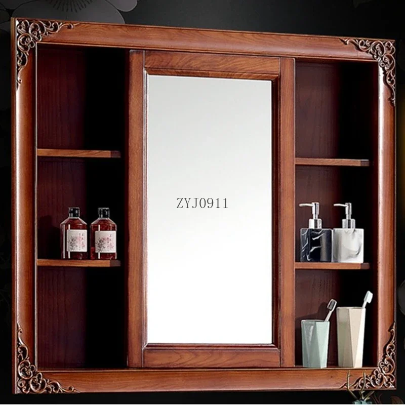 Chinese Bathroom Cabinet Wash Basin Marble Washstand Mirror Cabinet Bath Side Cabinet Combination Customization