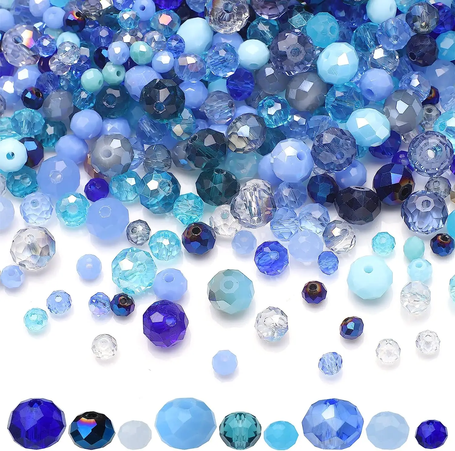 

2/3/4/6/8mm Mixed AB Faceted Crystal Rondelle Glass Round Loose Spacer Beads Crafts for DIY Making Jewelry Bracelet Necklace