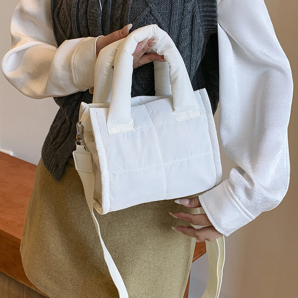 

Женская стеганая повседневная сумка-тоут, большая вместительная мягкая сумка через плечо, стильная сумка через плечо с регулируемым ремешком, шикарная сумка-хобо