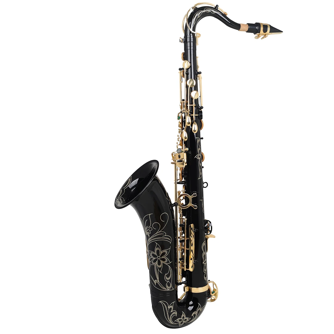 New Tenor Saxophone Brass B-Flat Tenor Sax Woodwind Instrument With Carrying Case and Accessories Rose Gold/Black Gold Key