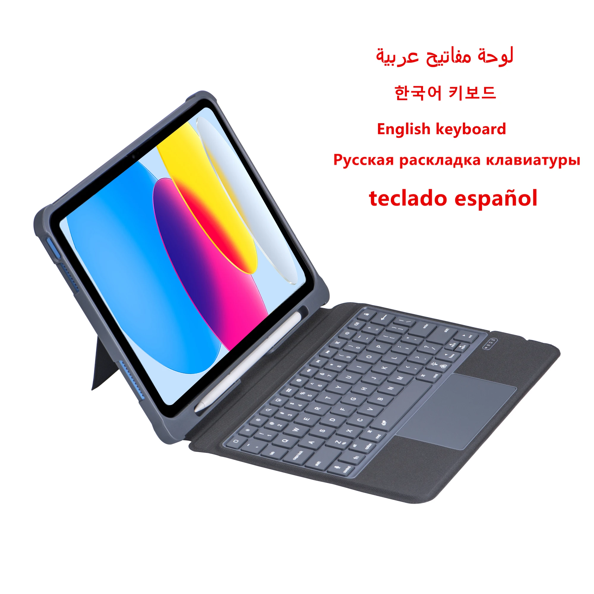 

Korean Touchpad keyboard For iPad 10th Generation 10.9 2022 Case Touchpad Keyboard Magic Trackpad Built-in Pencil Holder funda