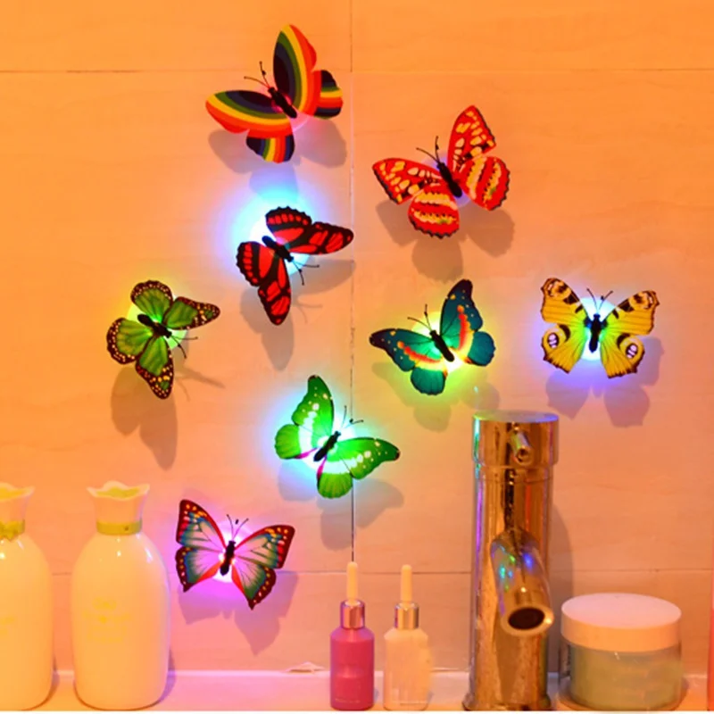 Butterfly Lights LED 3D Butterfly Wall Stickers Night Lights 1/5/10PCS House Decoration Home Party Desk Wall Decoration