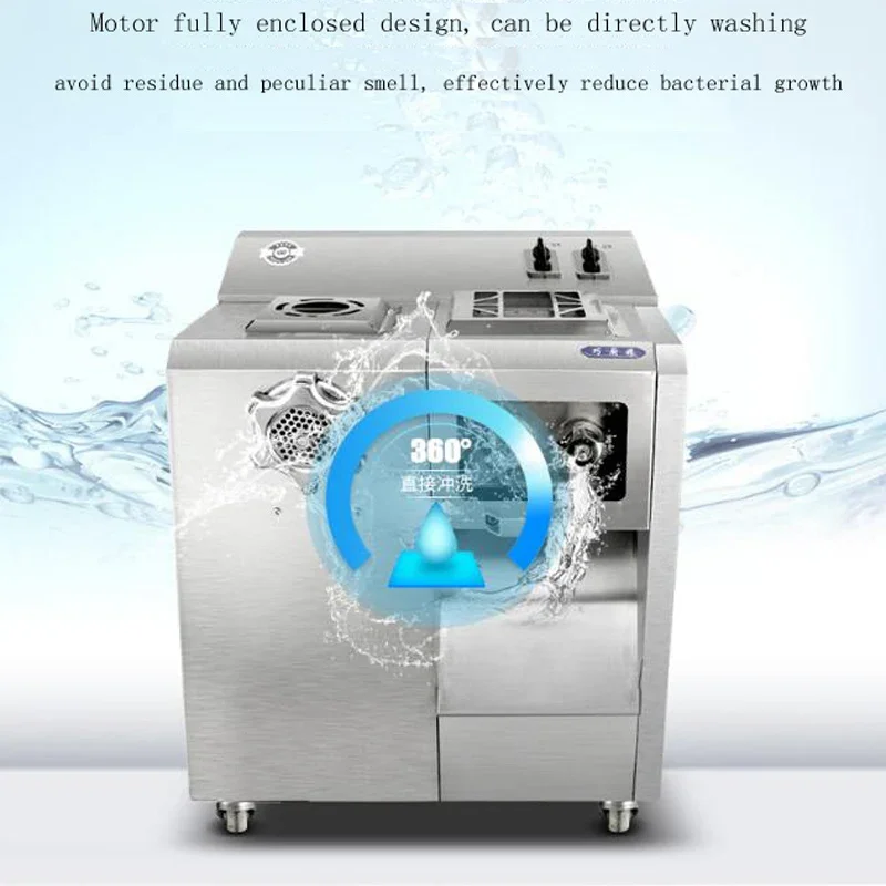 مفرمة لحم مفرمة ماكينة ثوم كهربائية مفرمة لحم تجارية سعة كبيرة وقوة عالية من الفولاذ المقاوم للصدأ