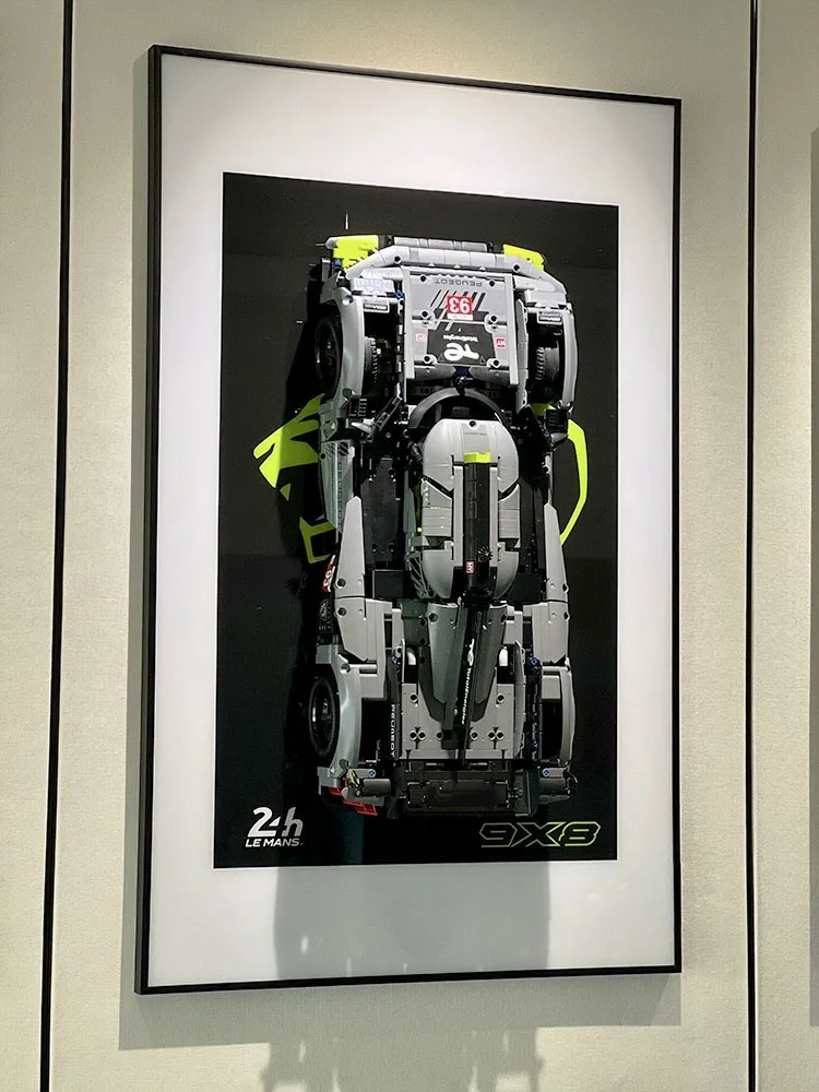 

31.5“ Metal Display Wall Mount for LEGO Model 42156, Wall Mount Display for Peugeot 9x8 24HR Le Mans Building Blocks Model Car