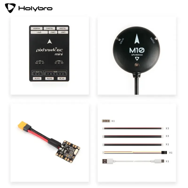Pixhawk 6C Mini Flugsteuerungs-Kit mit PM06 14S Power-Modul & M10 GPS für RC-Drohne, Flugzeug PX4/ArduPilot
