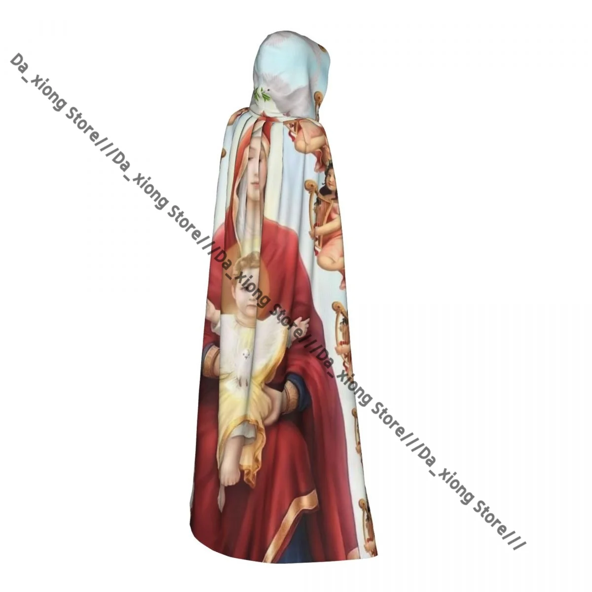 Witch Long Hooded Robe Lady Of Guadalupe Virgin Mary Jesus Halloween Cloak Cosplay Costumes for Adult