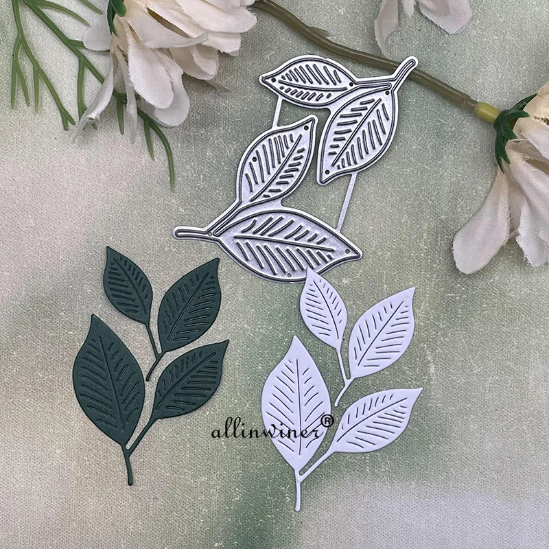 2Pcs Leaves decoration Metal Cutting Dies Stencils For DIY Scrapbooking Decorative Embossing Handcraft Die Cutting Template