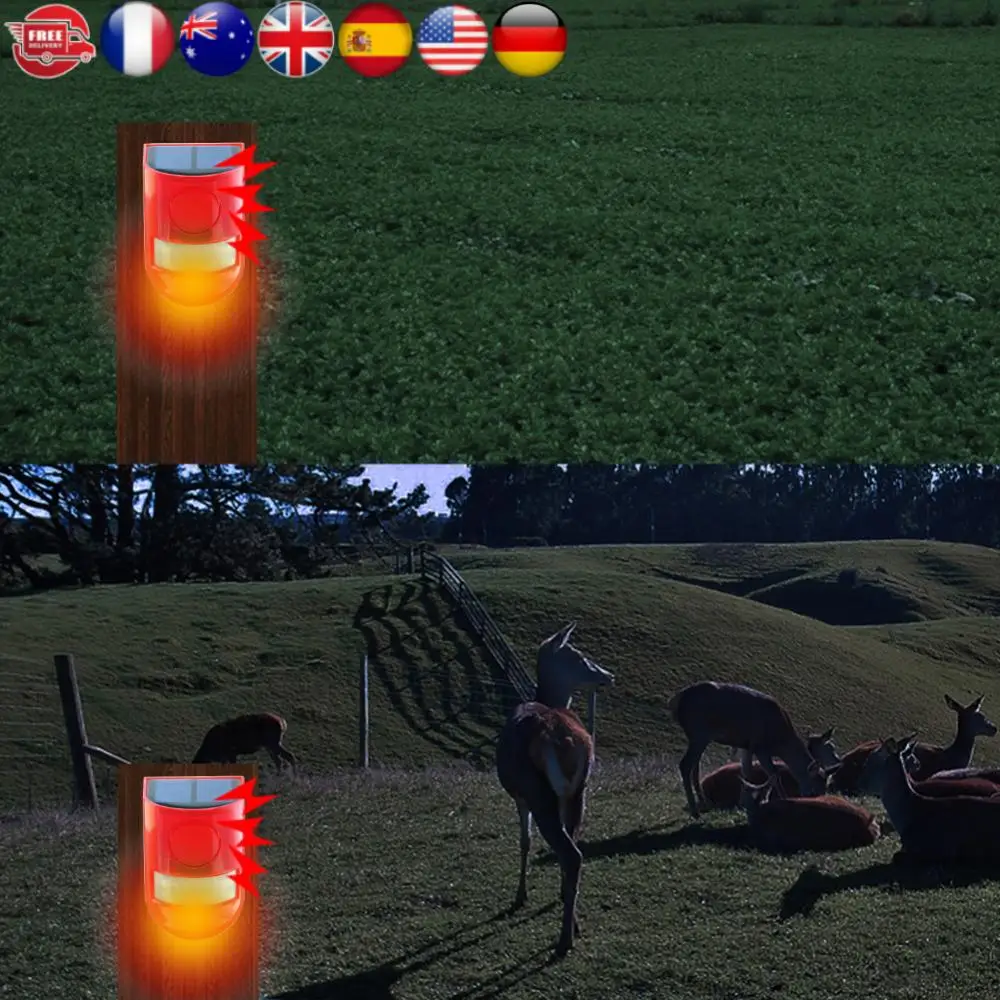 

Solar Strobe Light Alarm Waterproof Solar Infrared Motion Sensor Alarm Remote Control Multifunctional for Villa Farm Yard Garden