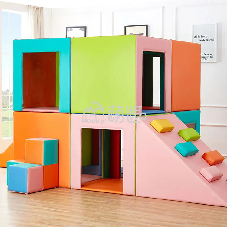 Moetry Toddler Indoor Games Equipment Soft Play Baby Toys-Climb Playhouse Crawl Cube for Daycare Amusement Park Kids'