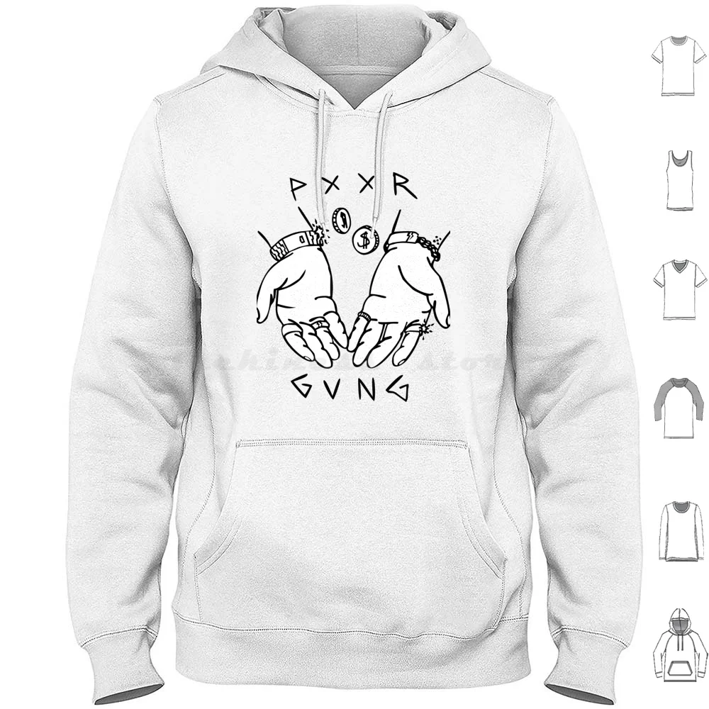 Pxxr Gvng سترة عائلية بيضاء بأكمام طويلة Pxxr Gvng عصابة فقراء The Saints The Family Trap Yung Beef Khaled Kaydy #1