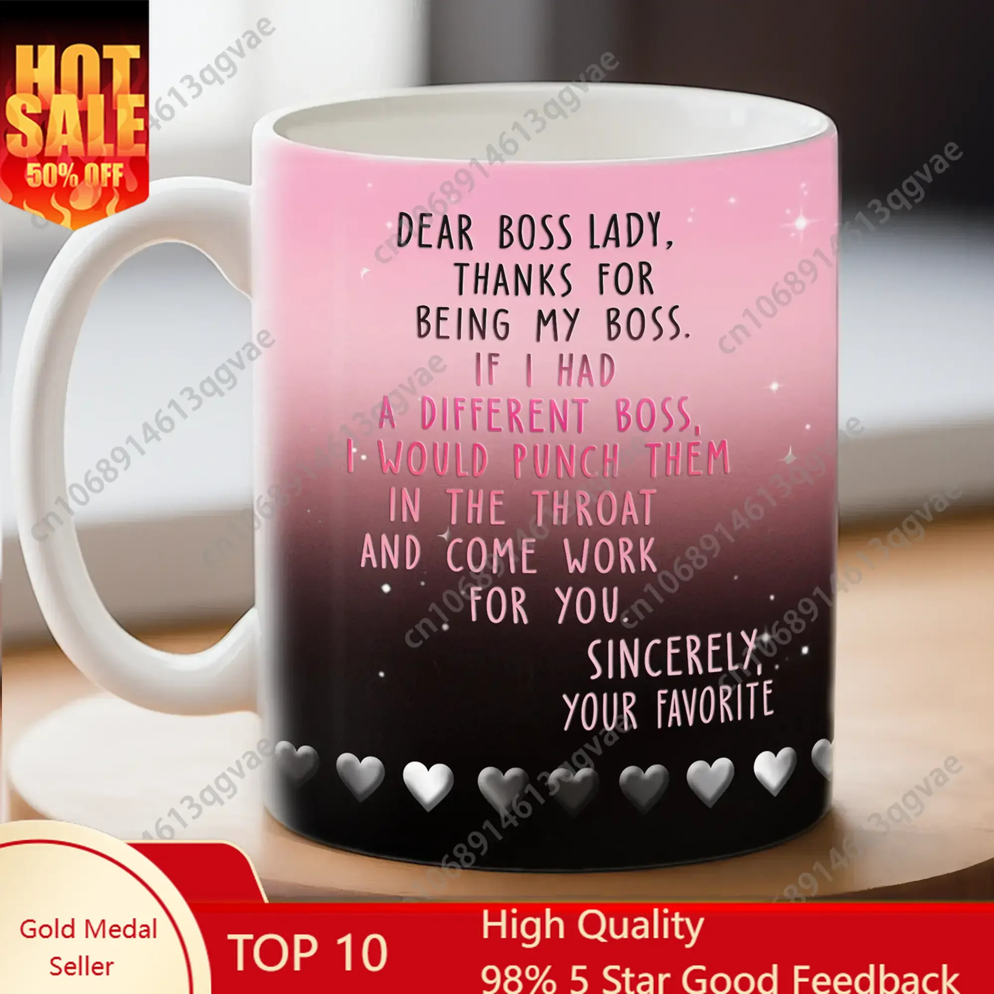 

Judywin Talk - New Collection - Dear Boss Lady 11oz Ceramic Mug Funny Work Coffee Cup for Women Leaders Appreciation Gift for