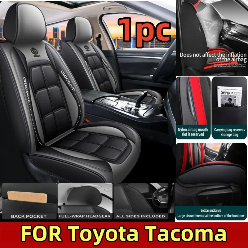 

Чехлы на автомобильные сиденья для Toyota Tacoma, водонепроницаемые, из искусственной кожи, передний ряд, одноместное, полностью завернутое, с мышцами, чехлы на сиденья