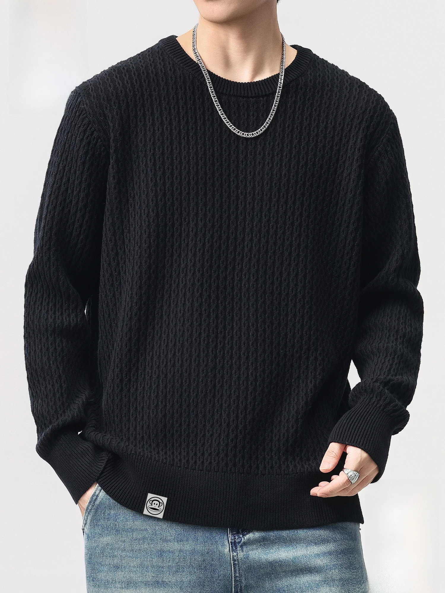 

PaulFrank Lazy Sle Men's Sweater Casual Comfortable Warm Knitted irt Pure Cotton Soft Loose Fit round Ne Long Sve
