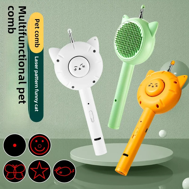 

Pet comb cat teaser stick, infrared cat teaser toy self-hi feather rod to relieve boredom laser light