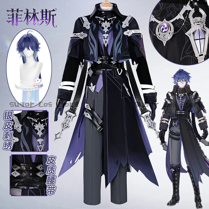 

Game Genshin Impact Kyryll Chudomirovich Flins Cosplay Costume Wig Uniform Cloak Halloween Carnival Party Props For Women Men