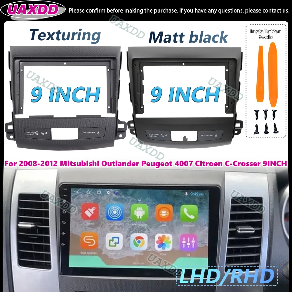 Radio rack for Mitsubishi Outlander 2 Peugeot 4007 Citroen C-Crosser 9-inch stereo panel stator beam cable of supply Canbus DVD