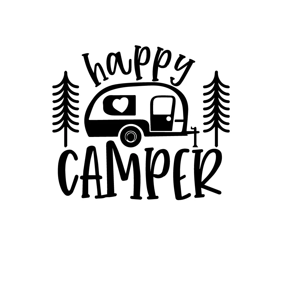 Car Stickers Caravan Accessories Creative Happy Camping Life Exterior Parts Cute, Decoration Cover Scratches Products Sticker