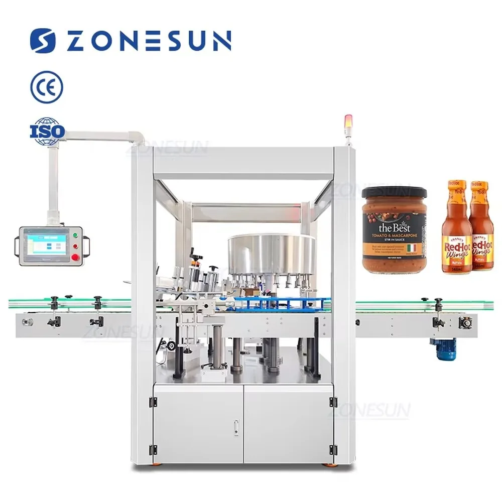 ZONESUN ZS-TB920 Automatic Round Bottle Labeling Machine High Speed Servo Rotary Self-adhesive Sticker Labeler for