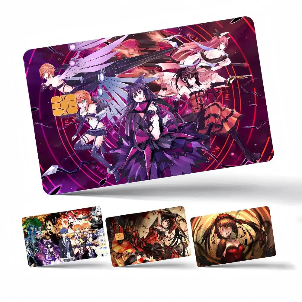 Tokisaki Kurumi Anime Date A Live Anime 4 Stück 1 Set Film-Skin-Aufkleber für Bank-Kredit- und Debitkarten