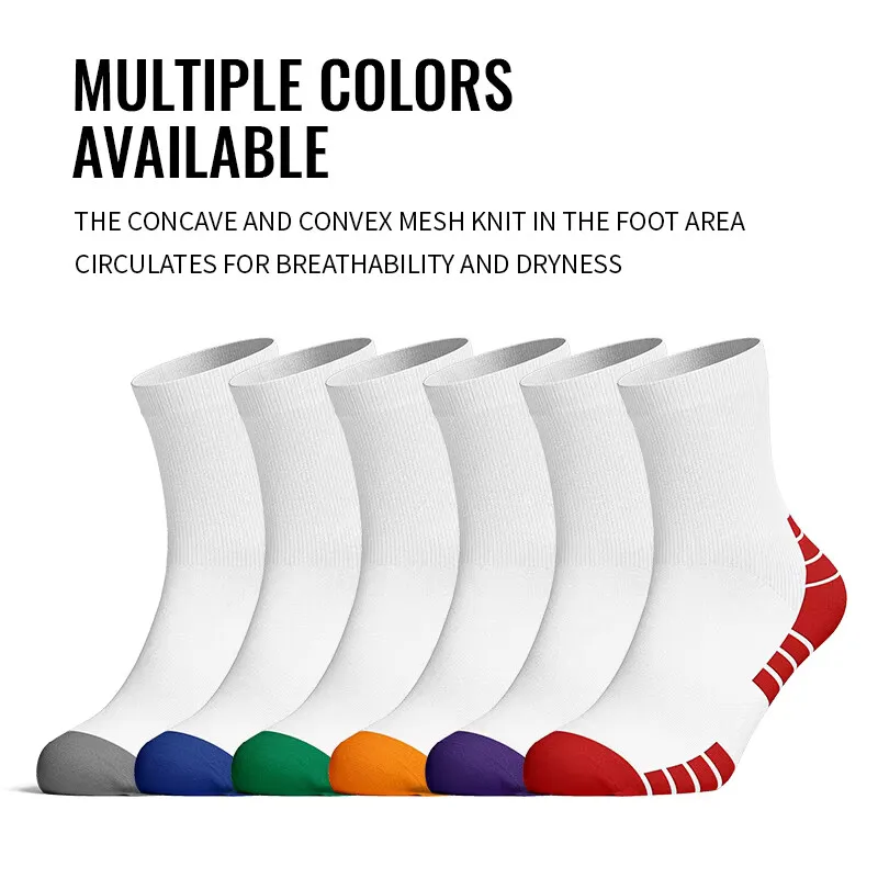 

Men Nylon Sports Crew Socks Breathable Athletic Training Basketball Running Socks for Boys Students Kids Outdoor Competition