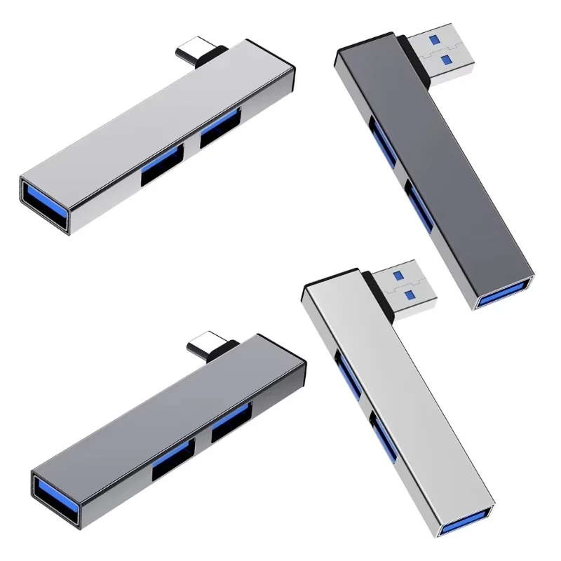 3 In 1 USB HUB OTG USB 3.0 / Type-C To 3 Port USB Type-C Splitter Hub Speed 5.0Gbps 3 Port Type C HUB Adapter For Macbook Laptop