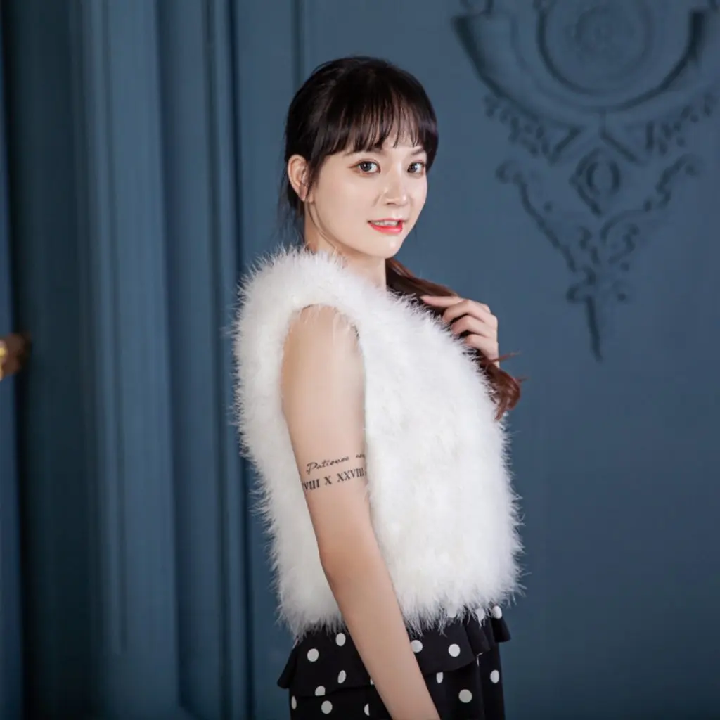 

Меховая куртка без воротника Barcai без рукавов, однотонная женская модная верхняя одежда в корейском стиле на осень и зиму