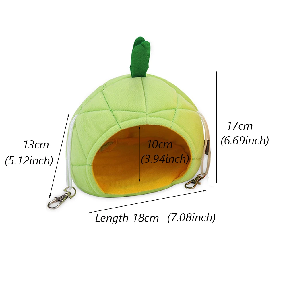 겨울 따뜻한 흰 족제비 다람쥐 새 해먹, 작은 애완 동물 동물, 파인애플 개구리 모양 햄스터 은신처 기니피그 하우스 홈 침대