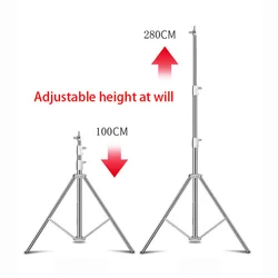 280cm Stainless Steel Tripod Metal Photography Lamp Stand For Ring Light Live Youtube And Photography Softbox