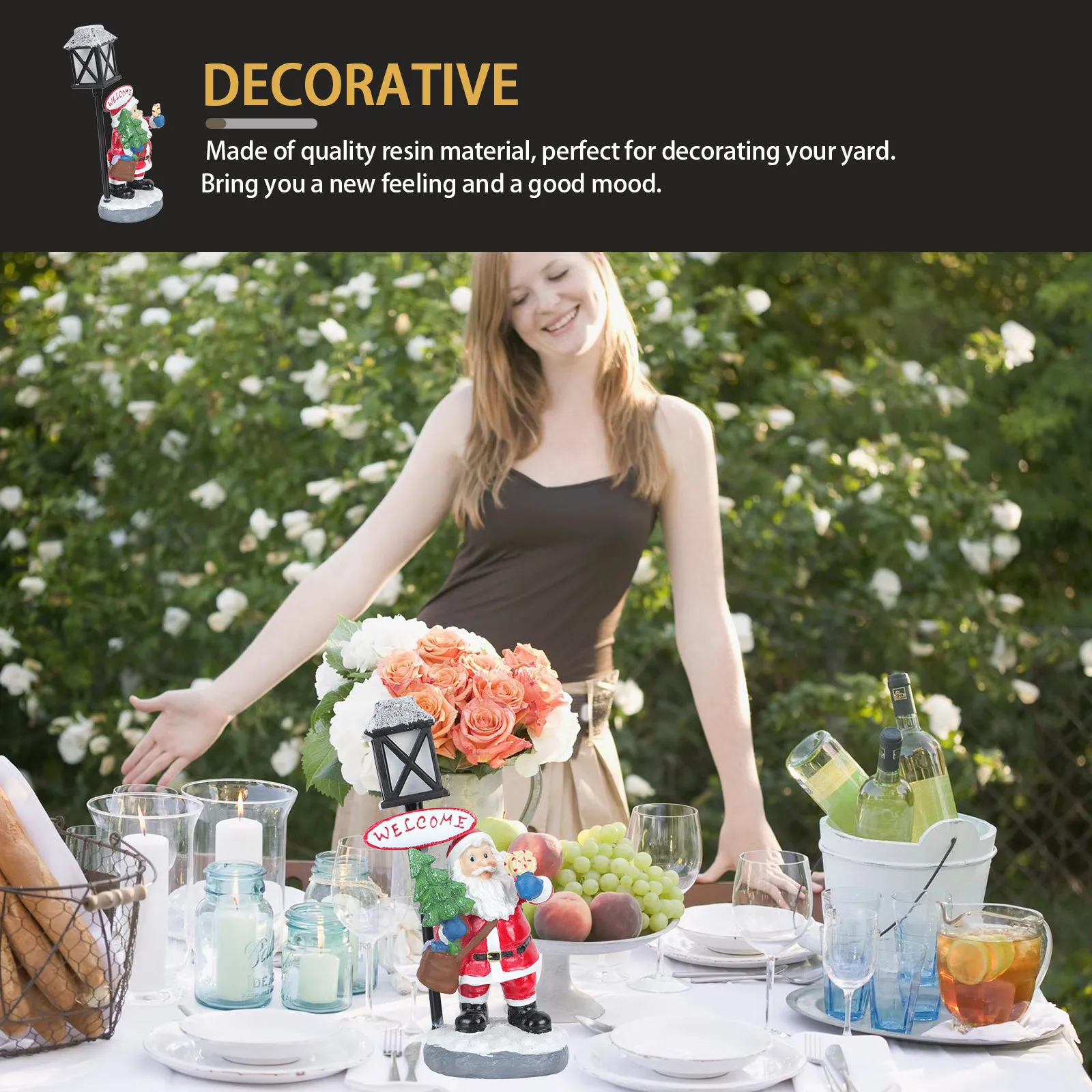 

1Pcs Christmas Santa Claus Night Lamp Creative Resin Xmas Ornament Tabletop Decor Glowing Festival Decoration Xmas Crafts