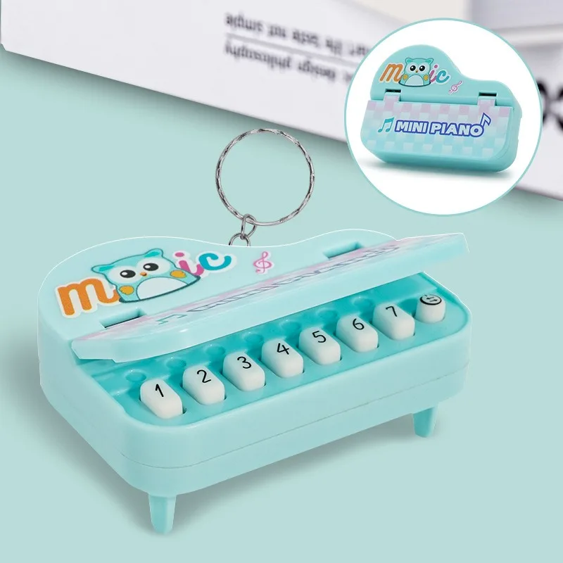 Portable Mini Simulation Piano Key Ring 7 Keys Hand Play Music Toy Educational Decompression Ornament