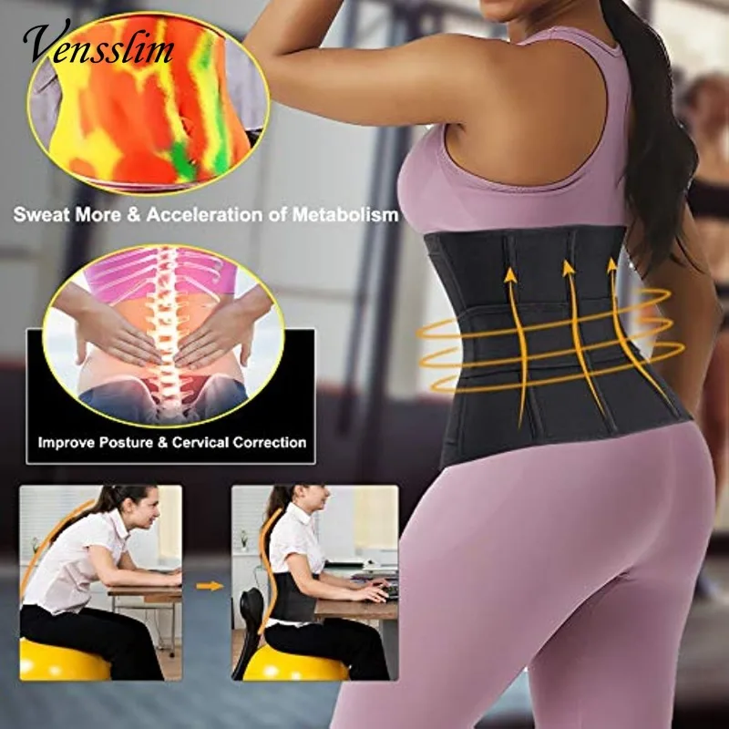 Women Neoprene Waist Trimmer Cincher Belt for Workout Sweat Girdle Slimming Body Shaper Tummy Control Sauna Corset Shapewear