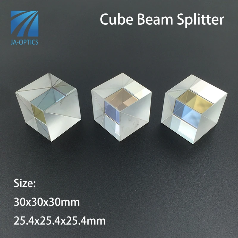 JA-OPTICS Manufacturer 25x25mm 25.4x25.4mm Optical Prism Cube Beam Splitter, BK7 Dispersion Prism