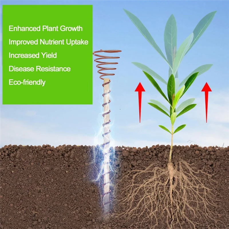 

Efficient-18 Pack Electroculture Plant Stakes,12" Electroculture Copper Gardening Antennas, Electroculture Gardening Copper Coil