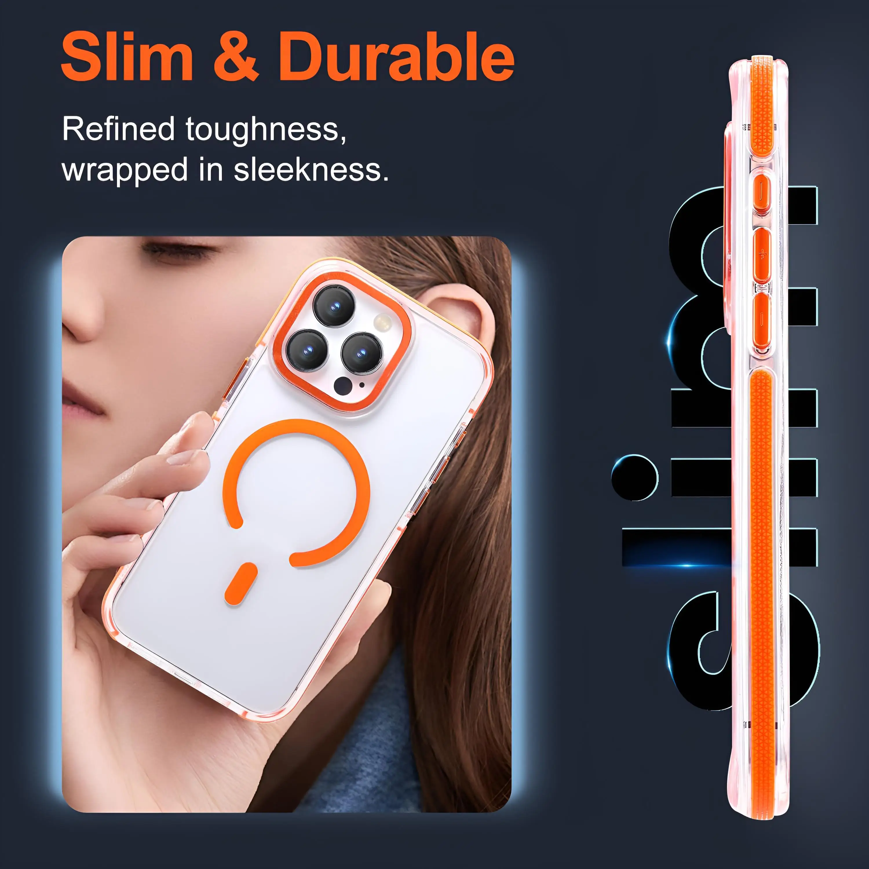 حافظة MagSafe شفافة وبسيطة بلون سادة لهاتف iPhone 17 Pro Max غطاء حماية للشحن اللاسلكي مقاوم للصدمات #5